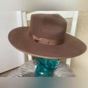 Lack Of Color Wide Brim Fedora in Brown with Satin Band
